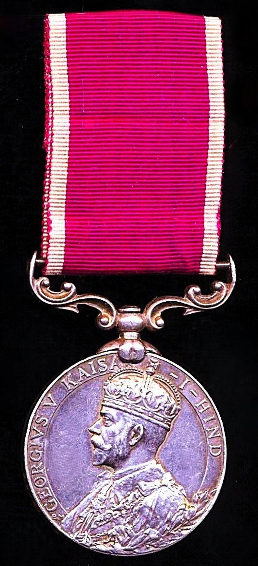 India Military Long Service & Good Conduct Medal. GV 1st issue (23031 Gnr. Shah Wali, M.A.T.C.)