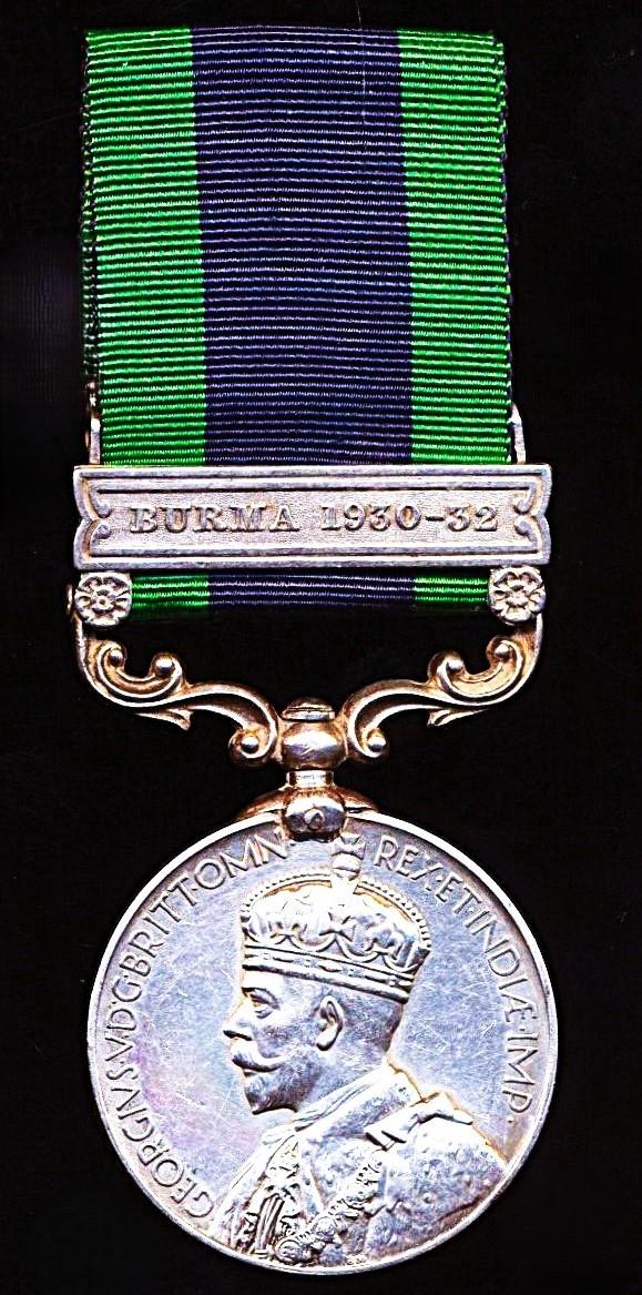Indian General Service Medal. GV 2nd issue with clasp 'Burma 1930-32' (4677. Sep. Pir Dad, 2-15 Punjab R.)