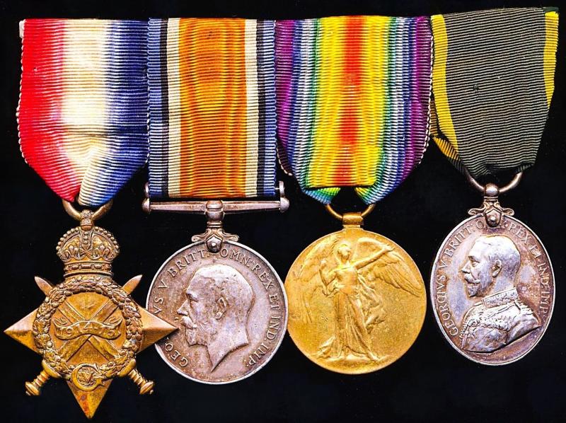 A 'Bugler's' Gallipoli, Palestine & France & Flanders' campaign & long service group of 4: Private James Percy Hargan, 5th Battalion Highland Light Infantry, late Bugler 'A' Company, 5th (City of Glasgow) Battalion Highland Light Infantry