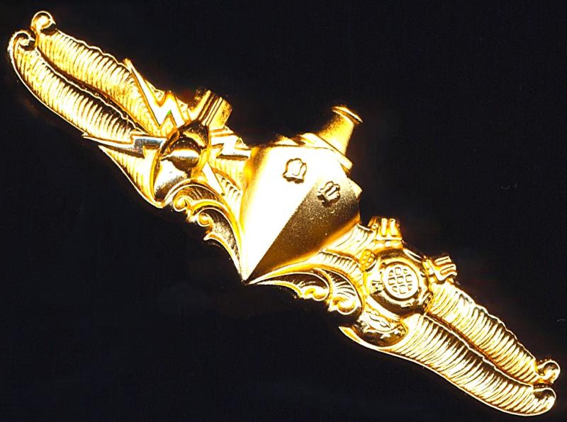 United States Navy: Special Operations Officer Insignia. Gold (Gilt) breast badge. Full-size