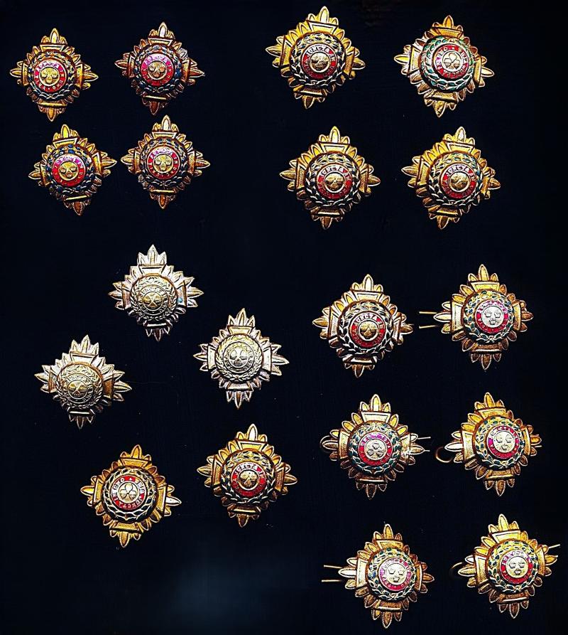 Large Lot of British Indian Army & British Army Officers rank stars (pips)