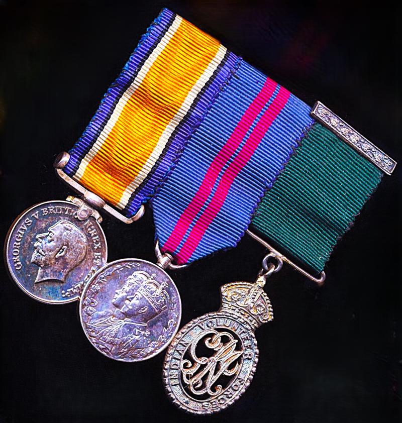 An un-named and un-attributed Indian Volunteers miniature medal group of 3: