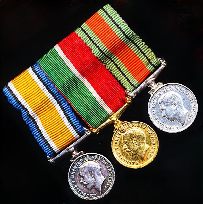 A World Wars Miniature Medal Group of 3 including service with the Mercantile Marine 1914-18: