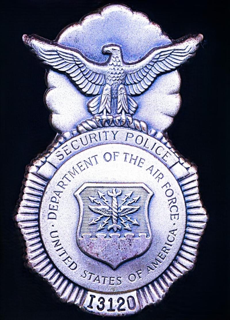 United States Department of the Air Force Security Police 'Police Shield'. Numbered (I3120)