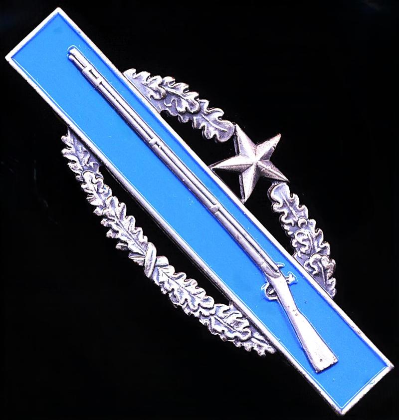 United States Army: Combat Infantryman Badge (CIB). With 'Silver' Star for Second Award (qualifying in two different wars)