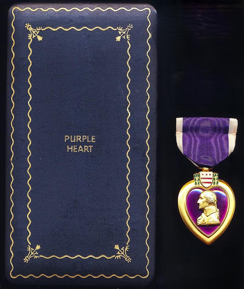United States: Purple Heart Medal. A cased Second World War issue. Awarded circa 1945-1965 (including Second World War, Korean War and early Vietnam War)