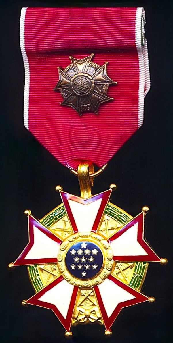 United States of America: Legion of Merit. Officer (or 3rd grade) Breast Badge. Gilt & enamel, with LOM emblem on riband. Circa 1990-2025