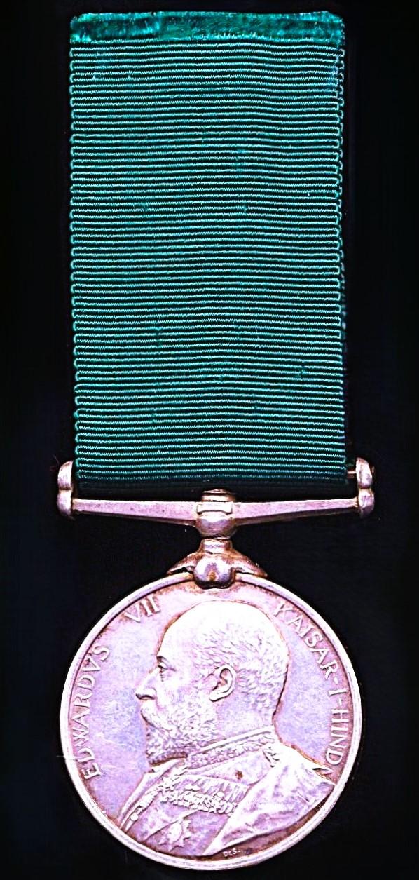 Volunteer Long Service Medal (India & the Colonies). EDVII issue (Voltr. E. J. Vint South Andaman Voltr. Rifles)