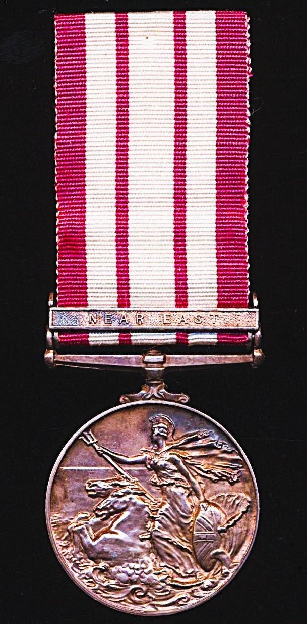 Naval General Service Medal 1915-62. EIIR 2nd type with clasp 'Near East' (L/FX. 894804 A. Robertson. L.A.M. (O). R.N.)