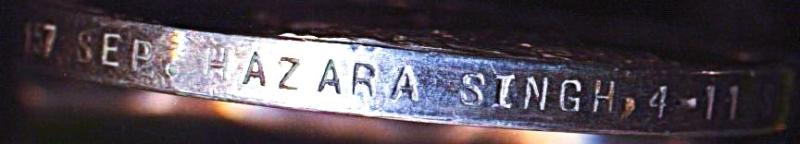 India General Service Medal 1908-1935. GV 1st type with clasp 'Waziristan 1921-24' (157 Sep. Hazara Singh, 4-11 Sikh R.)