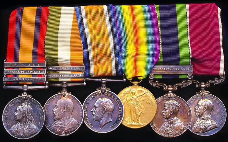 A 'Elandslaagte' veteran's - & third generation 'Bloody Eleventh' - British & Indian Army medal group of 6: Captain Martin Henry Vincent Carney (Deputy Commissary) Martin Henry Carney, Indian Army Ordnance Corps late 1st Battalion Devonshire Regiment