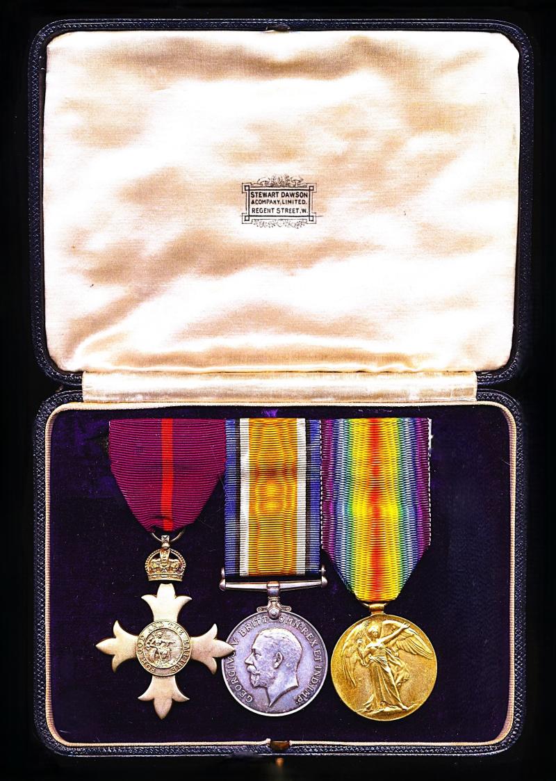 A Naval Captain's Great War 'Valuable Services' Order of the British Empire medal group of 3: Captain Robert Lewis Way, O.B.E., Royal Navy