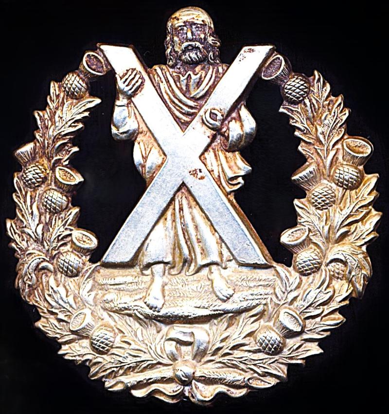 Queens Own Cameron Highlanders. Cap Badge. White-metal without 'Cameron' scroll. Circa 1896-1914