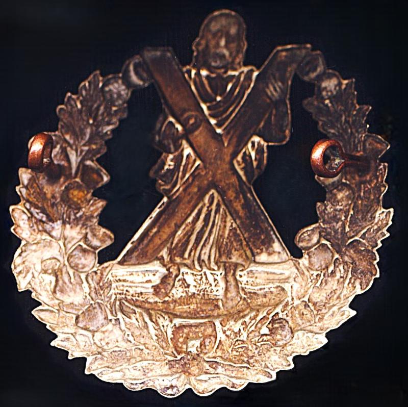 Queens Own Cameron Highlanders. Cap Badge. White-metal without 'Cameron' scroll. Circa 1896-1914