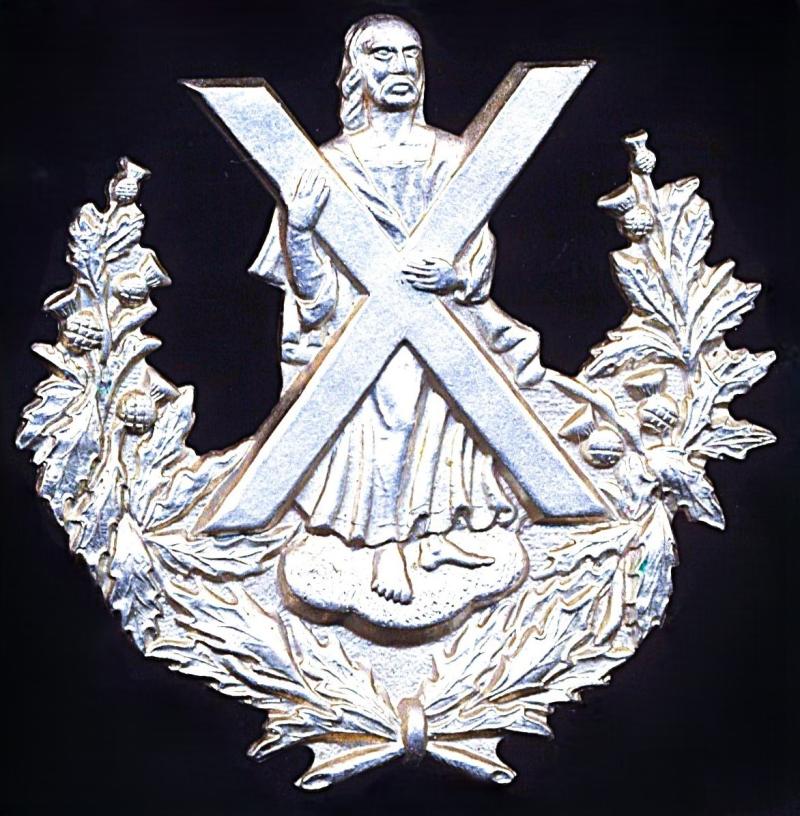 Queens Own Cameron Highlanders. Sporran Badge. White-metal. Circa 1896-1952