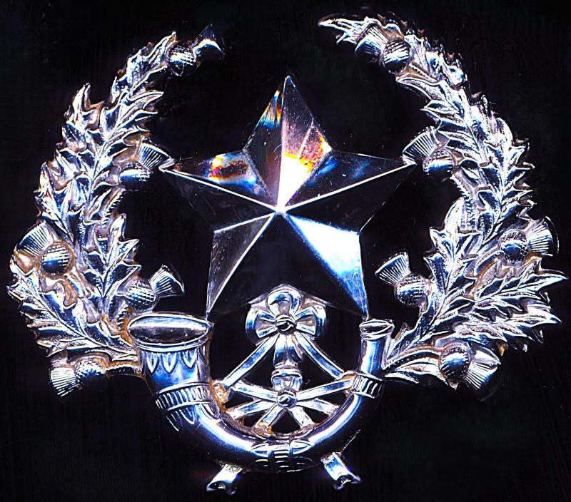 Cameronians (Scottish Rifles). Cap Badge. Chrome. Post 1968