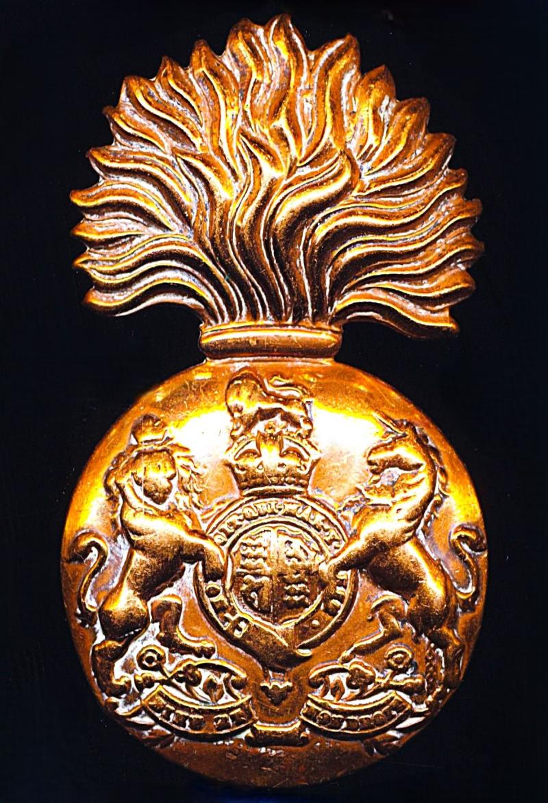 Royal Scots Fusiliers: Cap Badge. Kings Crown in gilding-metal. Circa 1902-1952