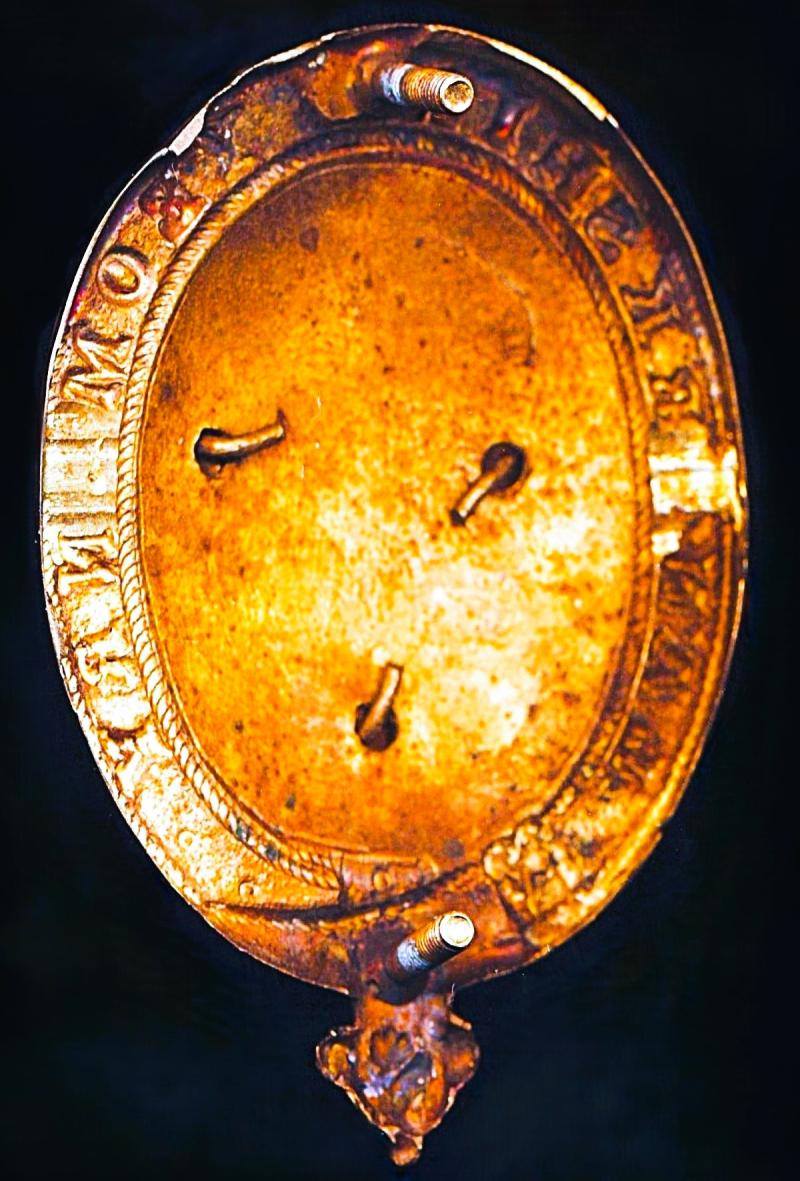 Lanarkshire Yeomanry: Helmet Plate badge. As worn by Other-Ranks. Gilded Brass. Circa 1900-1920