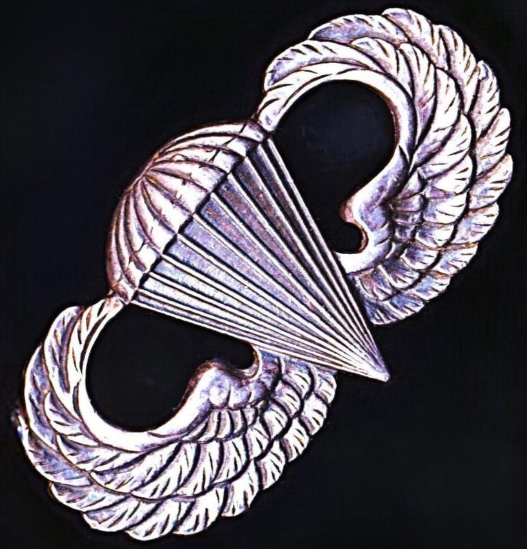 United States: Parachutist Badge. Sterling silver marked regulation size. Circa 1950-1968