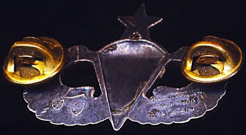 United States: Senior Parachutist Badge. Sterling silver marked regulation size. Circa 1950-1968