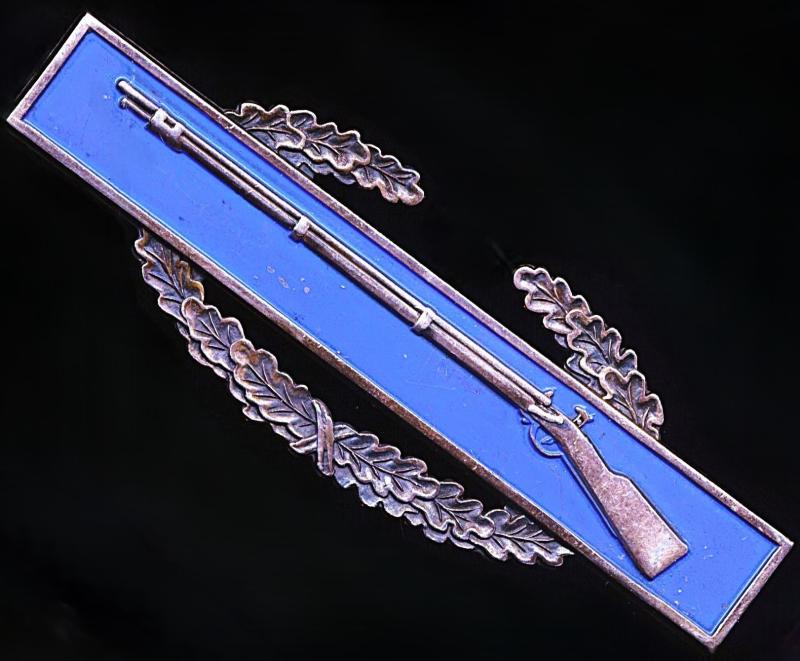 United States Army: Combat Infantryman Badge (CIB). Sterling silver marked Second World War issue 1944-45