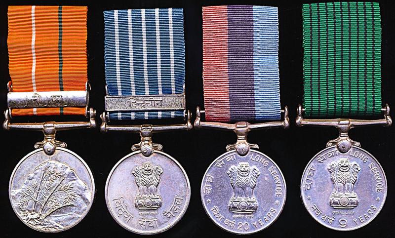 A Scarce Junior Indian Officer's 'Indochina' (Vietnam) overseas service & long service medal group of 4: Naib-Subedar Satwant Singh, Army Medical Corps, Indian Army and late International Commission for Supervision and Control
