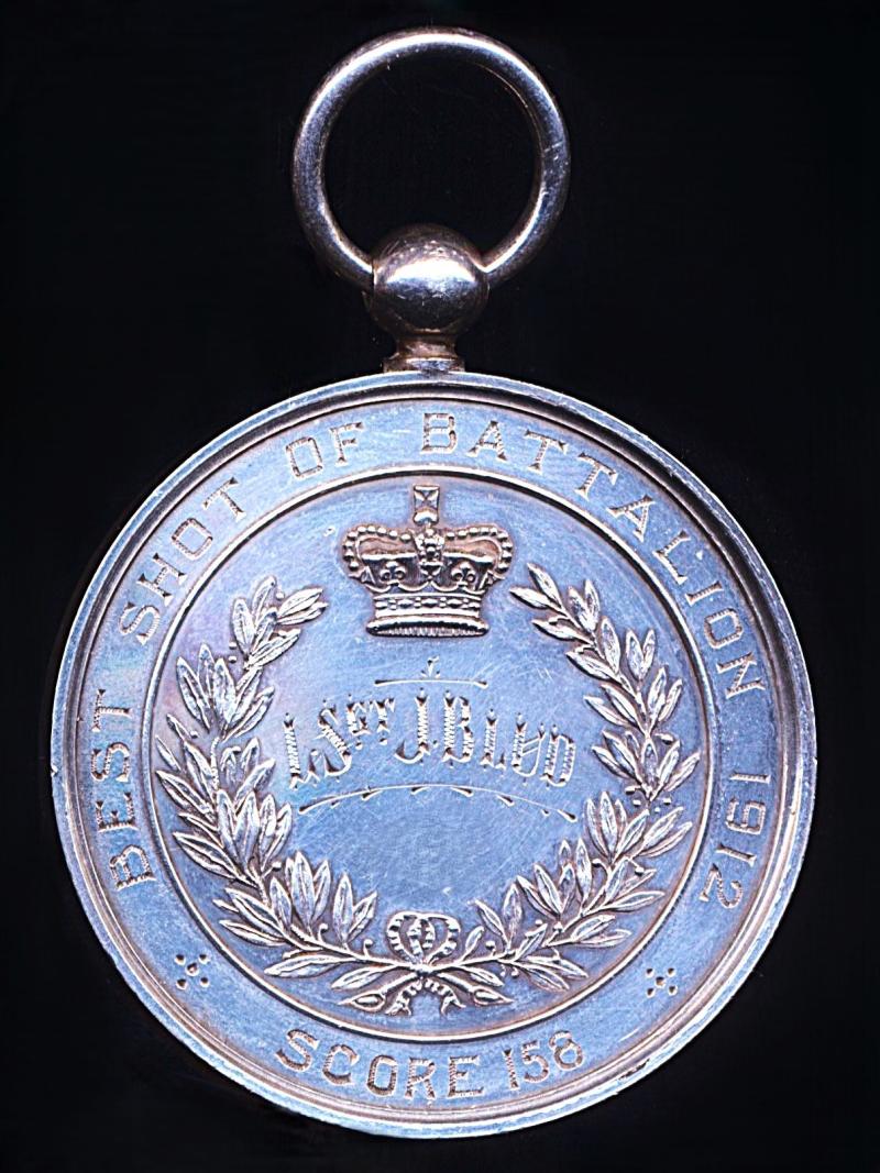 1st Battalion King’s Shropshire Light Infantry. Regimental ‘Best Shot of Battalion’ Medal. Silver (not H/M). Reverse engraved (Lce Sgt J Blud.)