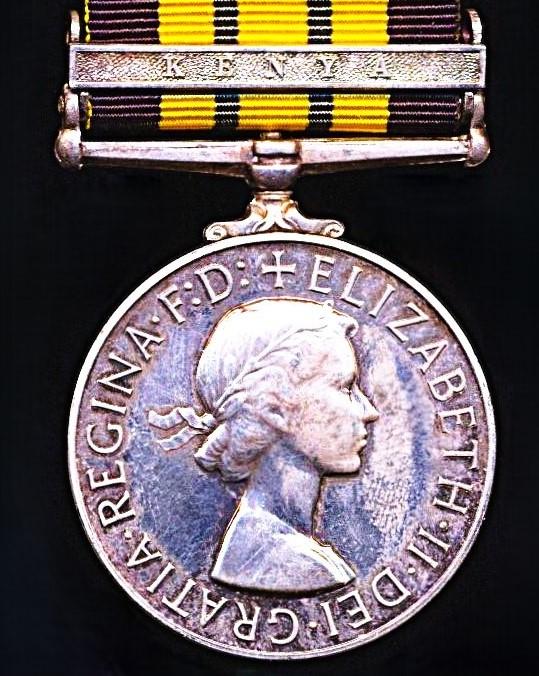 Africa General Service Medal 1902-56. EIIR issue with clasp 'Kenya' (N.45361 Pte. Jakalia Lawi. E.A.A.S.C.)