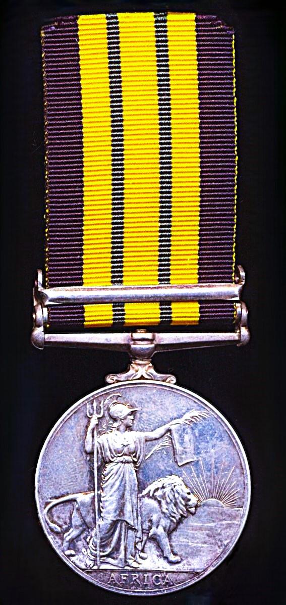 Africa General Service Medal 1902-56. EIIR issue with clasp 'Kenya' (N.45361 Pte. Jakalia Lawi. E.A.A.S.C.)
