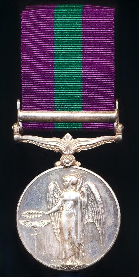 General Service 1918-62, GVI 2nd issue with clasp 'Palestine 1945-48' (41728 Pte. Kimani Kanyuke. E.A.A.S.C.)