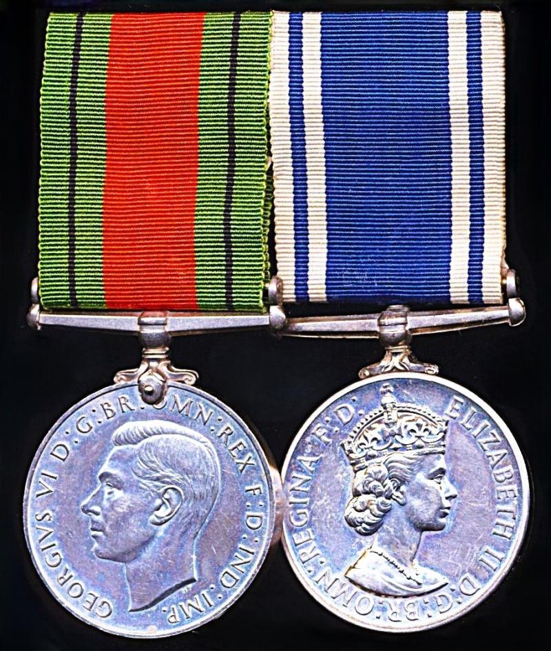 A Metropolitan Police Second World War 'Home Defence' and Police Long service medal pair: Sergeant Frederick Denis Plummer, Metropolitan Police