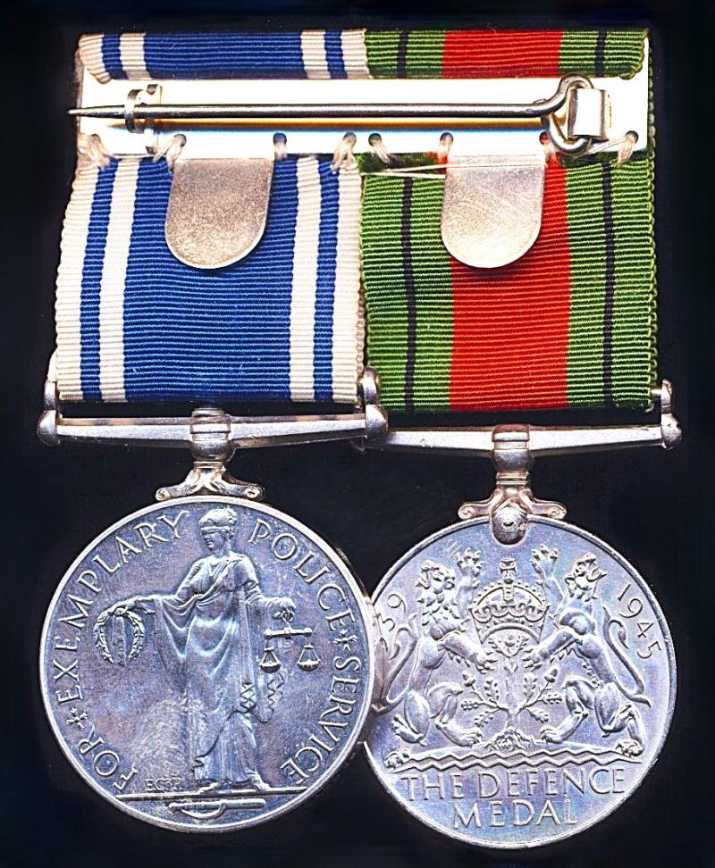 A Metropolitan Police Second World War 'Home Defence' and Police Long service medal pair: Sergeant Frederick Denis Plummer, Metropolitan Police