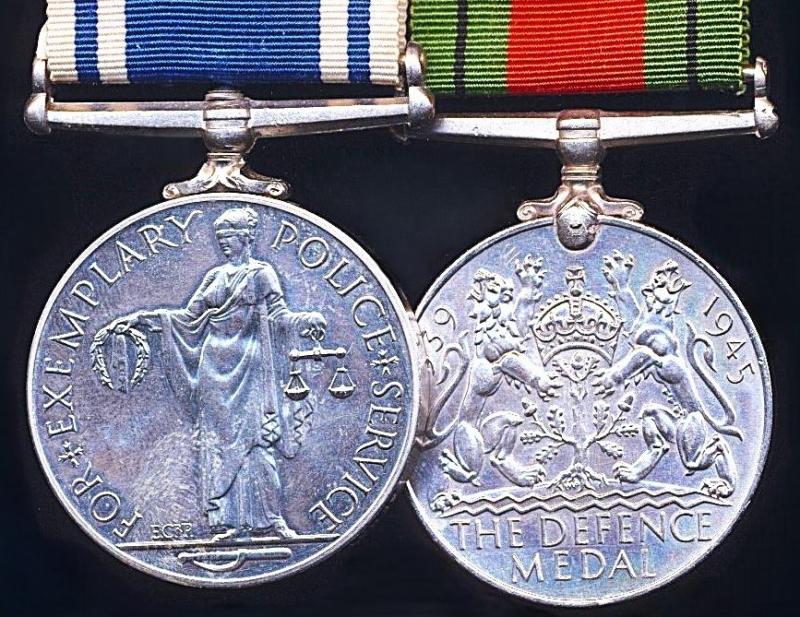 A Metropolitan Police Second World War 'Home Defence' and Police Long service medal pair: Sergeant Frederick Denis Plummer, Metropolitan Police