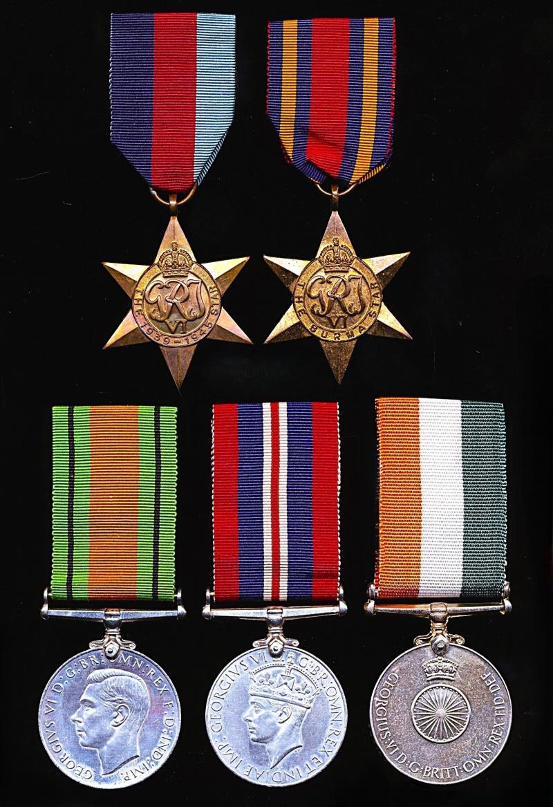 A very scarce British Officer Burma Campaign & Indian Independence Medal group of 5: Captain 'Paddy' Lionel Herbert Keeler, Special List Quartermasters Indian Army late Regimental Quartermaster Sergeant 1st Battalion Wiltshire Regiment