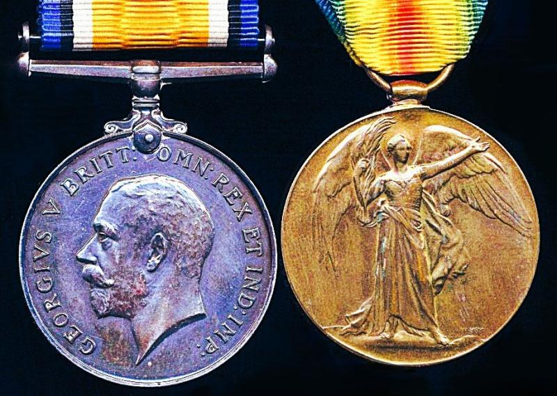 A Welsh Yeoman's confirmed 'Palestine Casualty' 3rd Battle of Gaza / Capture of Beersheba, Great War medal pair: Serjeant Basil Samuel Mercer, 25th (Montgomeryshire and Welsh Horse Yeomanry) Battalion Royal Welch Fusiliers, late Montgomery Yeomanry