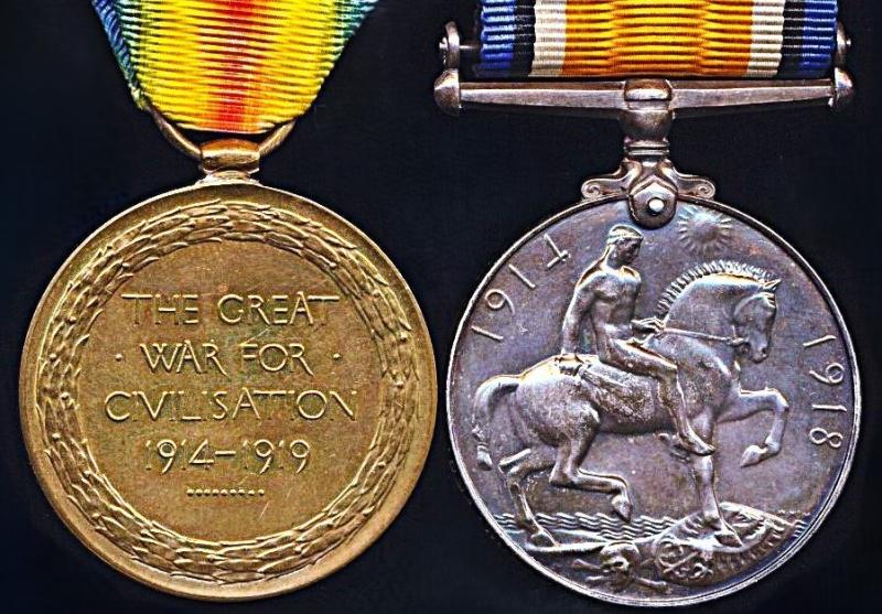 A Welsh Yeoman's confirmed 'Palestine Casualty' 3rd Battle of Gaza / Capture of Beersheba, Great War medal pair: Serjeant Basil Samuel Mercer, 25th (Montgomeryshire and Welsh Horse Yeomanry) Battalion Royal Welch Fusiliers, late Montgomery Yeomanry