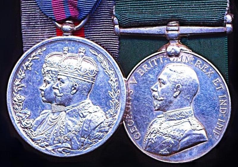 A 'Son of Empire' Delhi Durbar and Volunteer Long Service Medal pair: Volunteer Arthur Frank Connor, 1st Punjab Volunteer Rifles and Indian Police Service