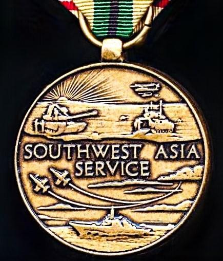 United States: Southwest Asia Service Medal 1990-1995 (awarded for service in the Gulf War and post-war operations in the Middle-East 1990-95)