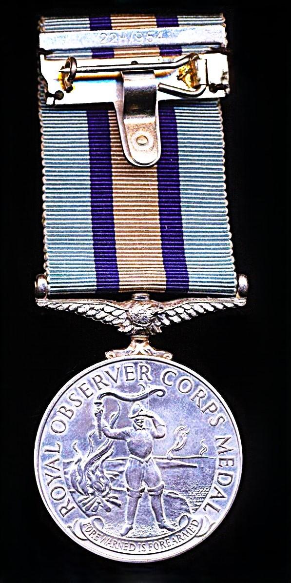 Royal Observer Corps Long Service Medal (Leading Observer D.C.P. Willmer)