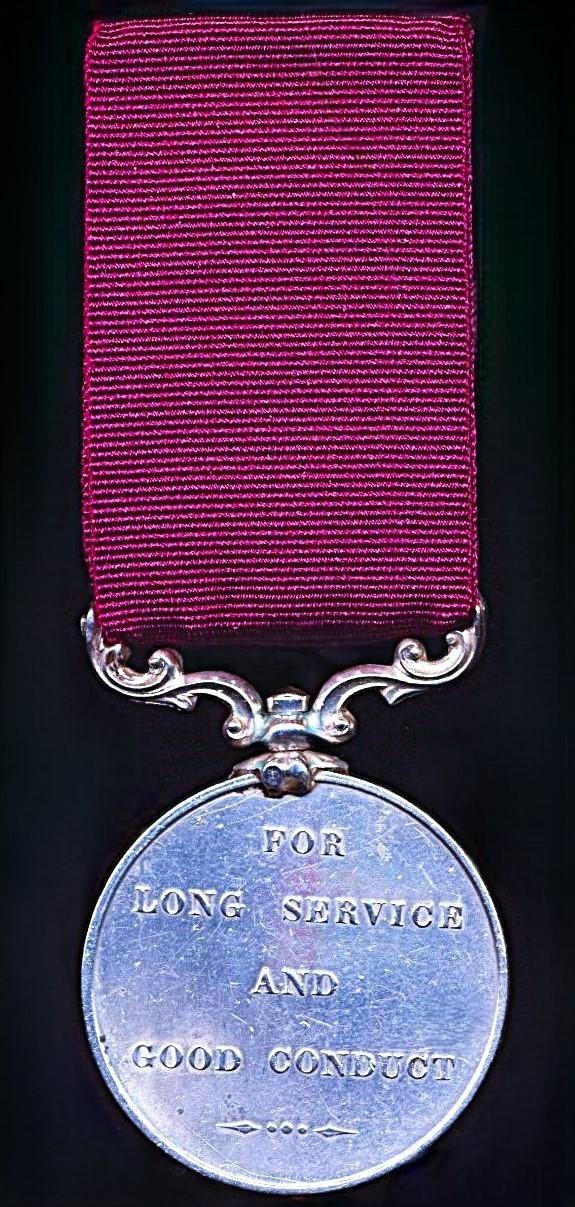 Army Long Service & Good Conduct Medal. Victorian issue (Barrack Sergt W. Burrows P. W. Deptt G.O.C.C. 4th Decr 1877)