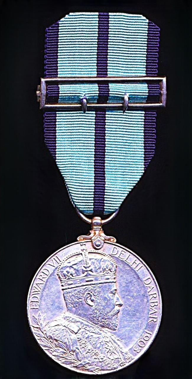Delhi Durbar Medal 1903. Silver issue. With integral silver brooch buckle