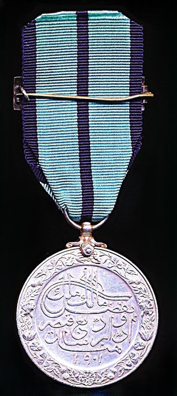 Delhi Durbar Medal 1903. Silver issue. With integral silver brooch buckle
