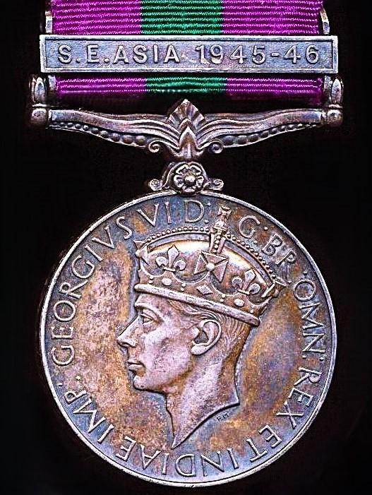 General Service 1918. GVI first issue with clasp 'S. E. Asia 1945-46' (43334 Hav/Cl Pritam Singh Bengal Engr Gp., R.I.E.)
