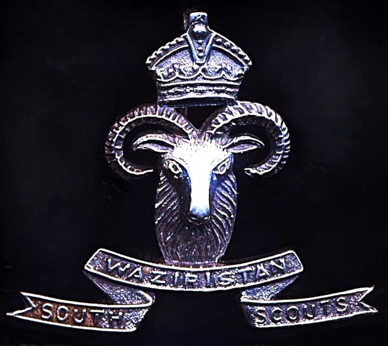 British India: South Waziristan Scouts. British Officer's Silver Cap Badge (c.1930-47)