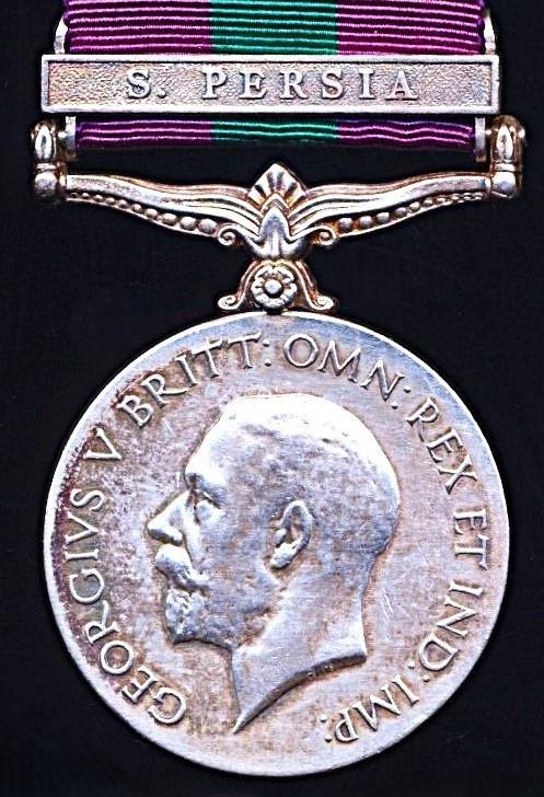 General Service Medal 1918-62. GV first type. With clasp 'S. Persia' (2342 Sepoy Phulla Singh. 16-Rajputs.)