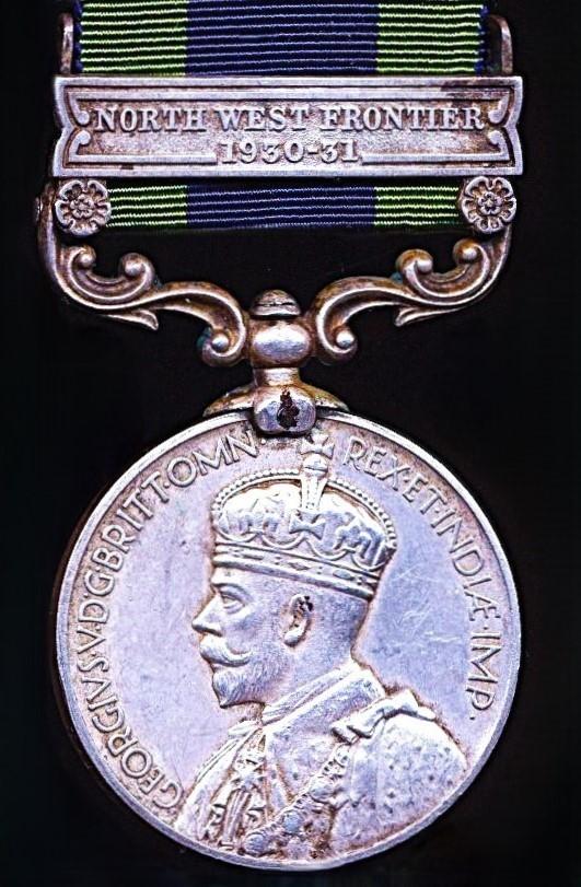 India General Service Medal 1908-35. GV 2nd issue, with clasp 'North West Frontier 1930-31' (Tailor Mast Ram, 2-17 Dogra R.)