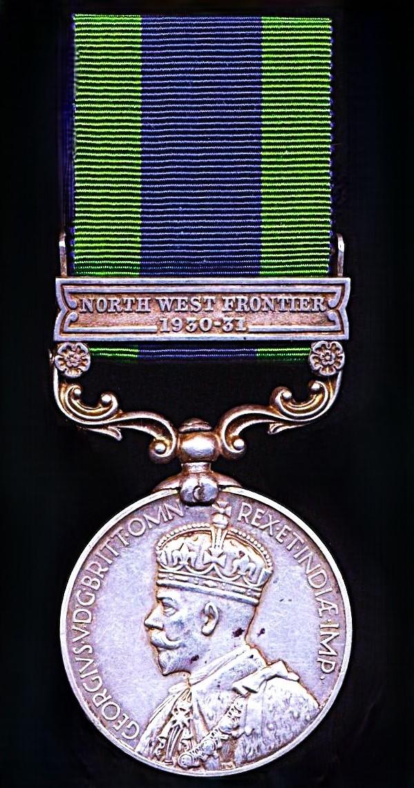 India General Service Medal 1908-35. GV 2nd issue, with clasp 'North West Frontier 1930-31' (7441 Sep. Ram Singh, 3-11 Sikh R.)