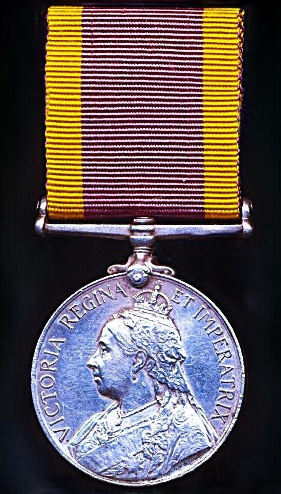 China Medal 1900. Silver issue with no clasp (2602 Sowar Surayan Singh 3d Bo Lt Cavy)