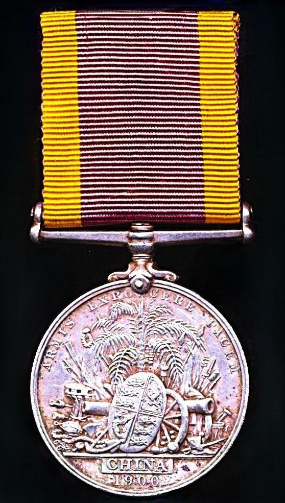 China Medal 1900. Silver issue with no clasp (2602 Sowar Surayan Singh 3d Bo Lt Cavy)