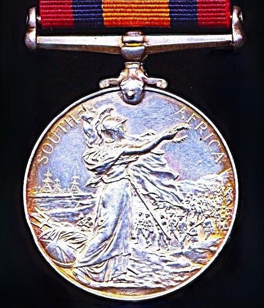 Queen's South Africa Medal. Silver issue. No clasp (Mr. D. Lawrie. Natal. Govt: Rlys:)